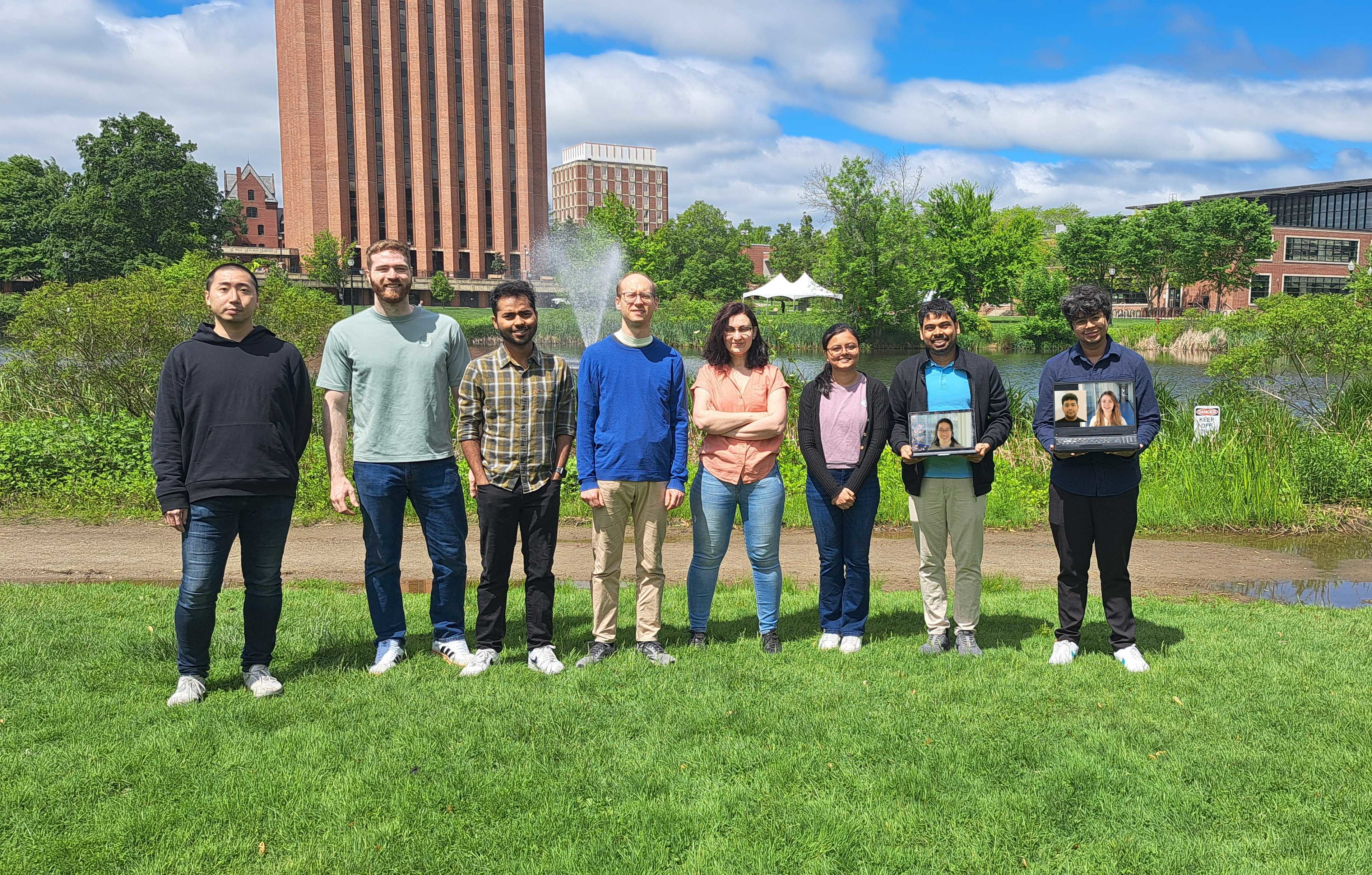 Group picture in front of W.E.B. Du Bois Library